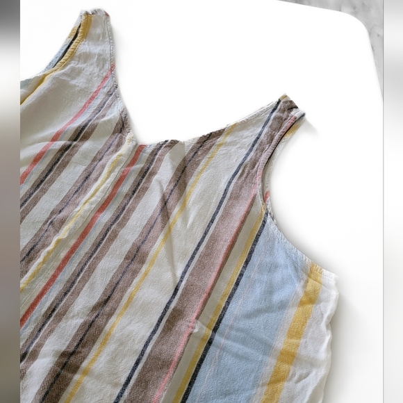 Time and Tru Multicolor Striped Linen Blend Tank Top Size XL (16-18) - Picture 4 of 7